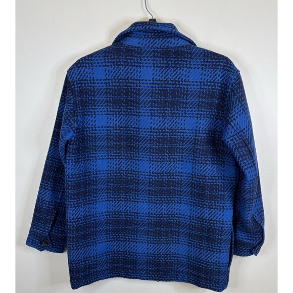 OUTERKNOWN Cloud Weave Shirt Jacket Women XS Blue Plaid Heavy Shacket Pockets - Picture 4 of 15